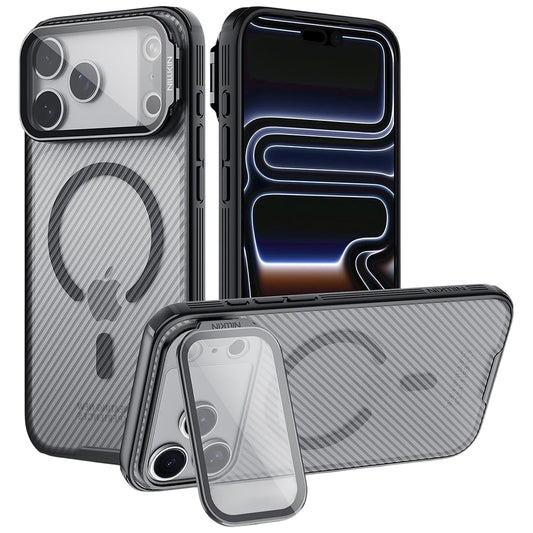 Capa MagSafe para Apple iPhone 18 Pro / 17 Pro, Nillkin, CamShield Prop, Preta Transparente