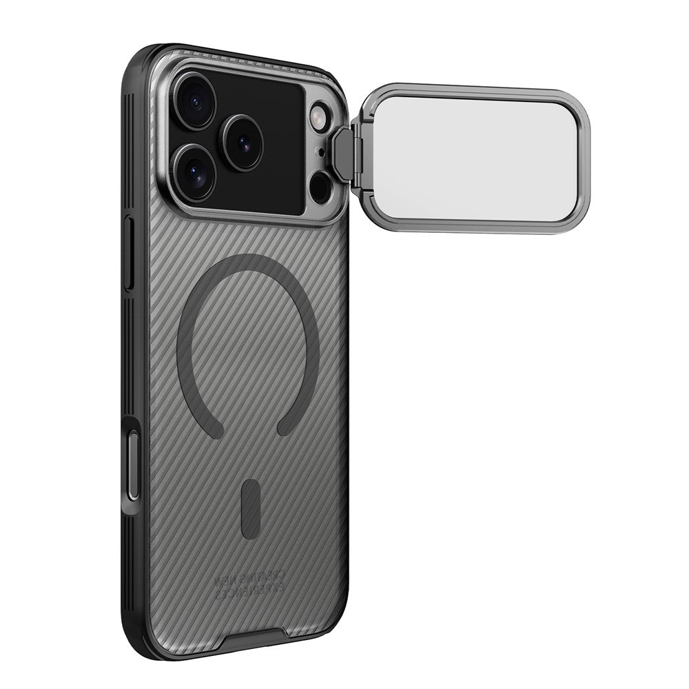 Capa MagSafe para Apple iPhone 18 Pro / 17 Pro, Nillkin, CamShield Prop, Preta Transparente