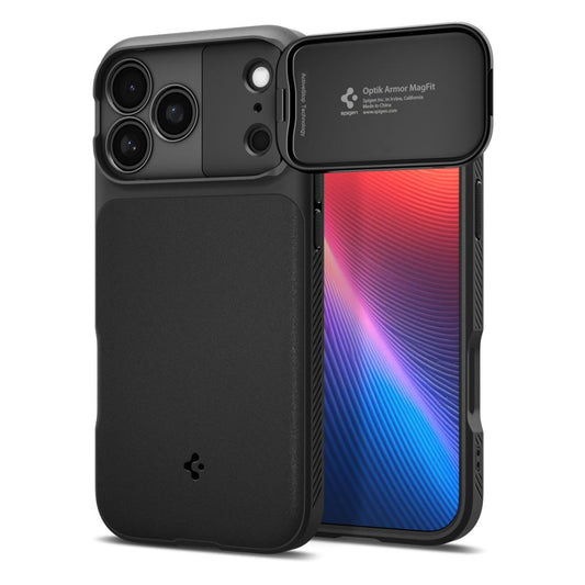 Capa MagSafe para Apple iPhone 18 Pro / 17 Pro, Spigen, Optik Armor, Preta ACS09953
