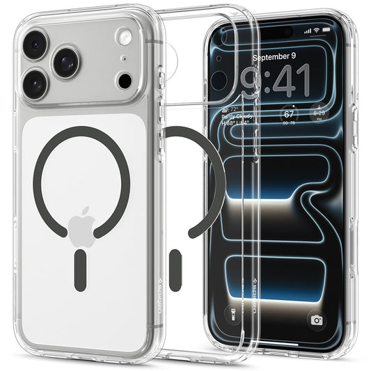 Capa MagSafe para Apple iPhone 18 Pro / 17 Pro, Spigen, Ultra Hybrid, Cinza Transparente ACS12156