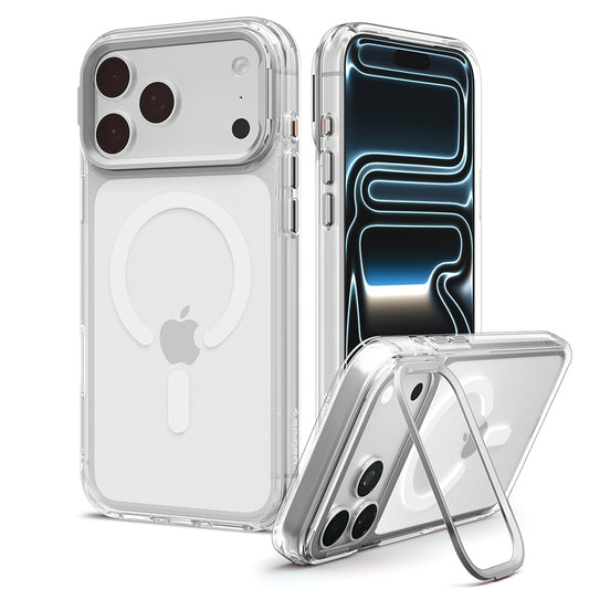 Capa MagSafe para Apple iPhone 18 Pro / 17 Pro, Spigen, Ultra Hybrid Optik S, Prateada Transparente ACS11921