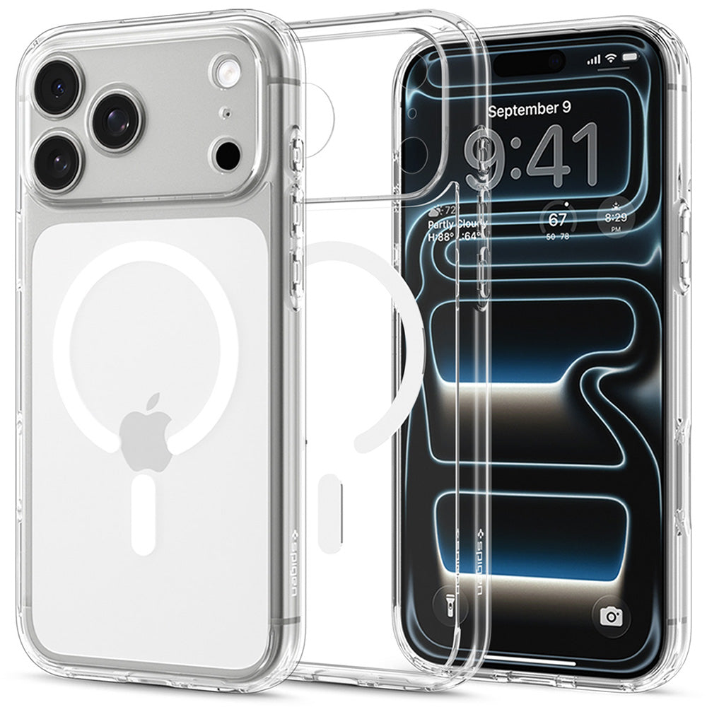 Capa MagSafe para Apple iPhone 18 Pro / 17 Pro, Spigen, Ultra Hybrid, Transparente Branca ACS12155