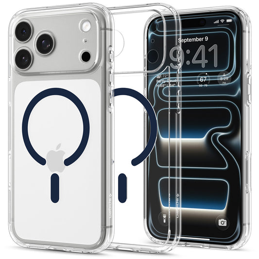Capa MagSafe para Apple iPhone 18 Pro / 17 Pro, Spigen, Ultra Hybrid, Transparente Azul Marinho ACS12158