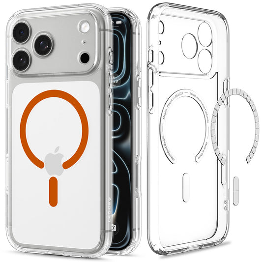 Capa MagSafe para Apple iPhone 18 Pro / 17 Pro, Spigen, Ultra Hybrid, Transparente Laranja ACS12159