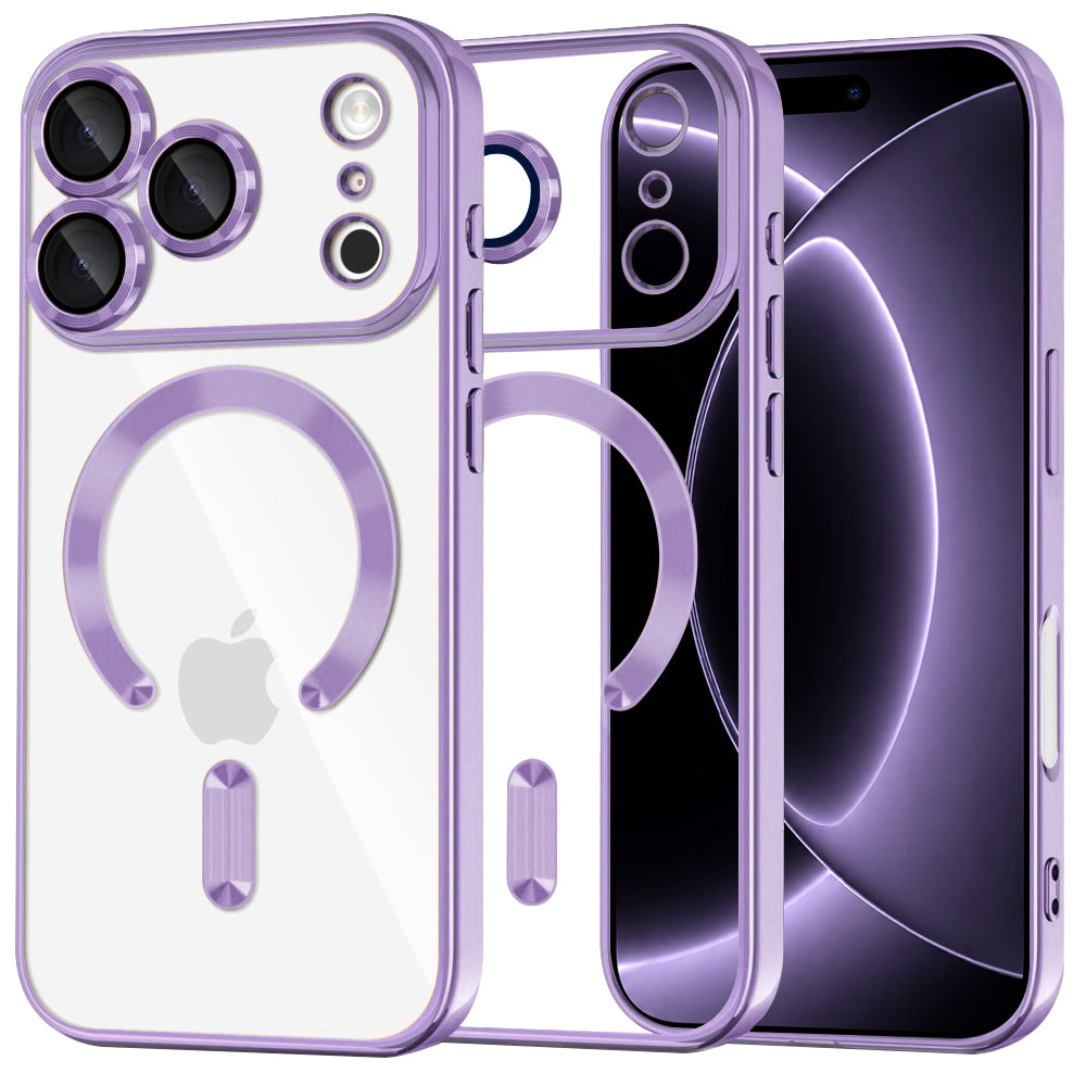 Capa MagSafe para Apple iPhone 18 Pro / 17 Pro, Techsuit, Luxury Crystal, Roxo Claro