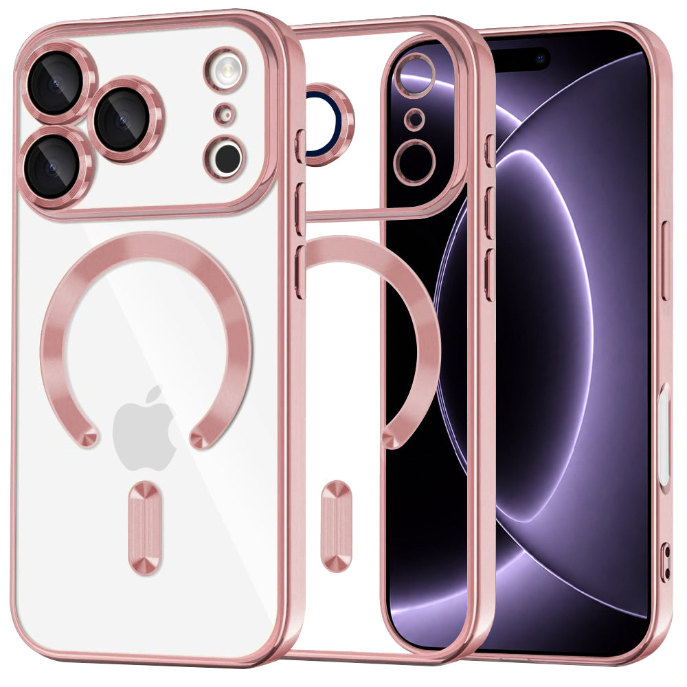 Capa MagSafe para Apple iPhone 18 Pro / 17 Pro, Techsuit, Luxury Crystal, Rosa