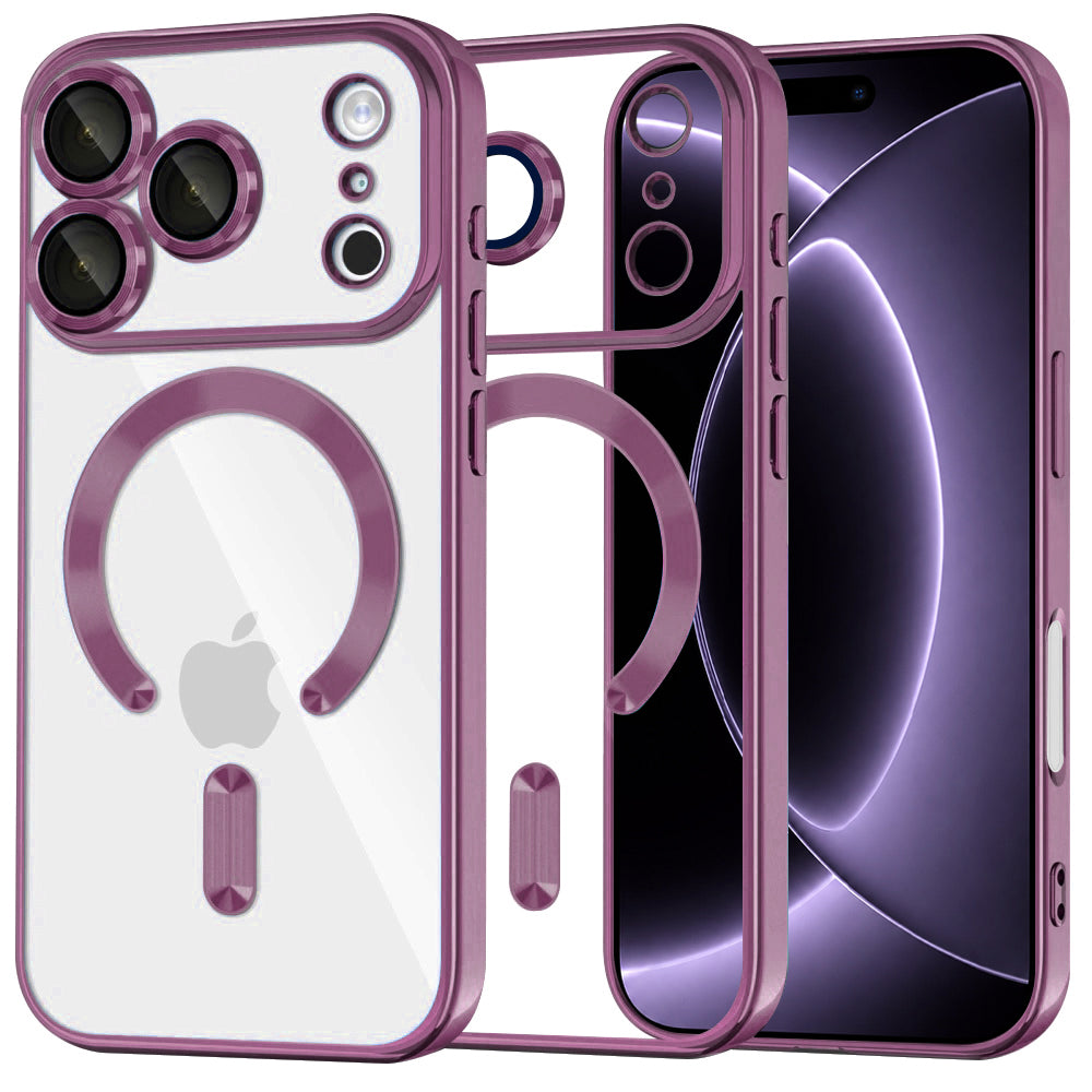 Capa MagSafe para Apple iPhone 18 Pro / 17 Pro, Techsuit, Luxury Crystal, Vinho Escuro