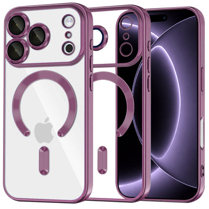 Capa MagSafe para Apple iPhone 18 Pro / 17 Pro, Techsuit, Luxury Crystal, Vinho Escuro