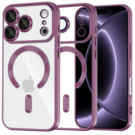 Capa MagSafe para Apple iPhone 18 Pro / 17 Pro, Techsuit, Luxury Crystal, Vinho Escuro