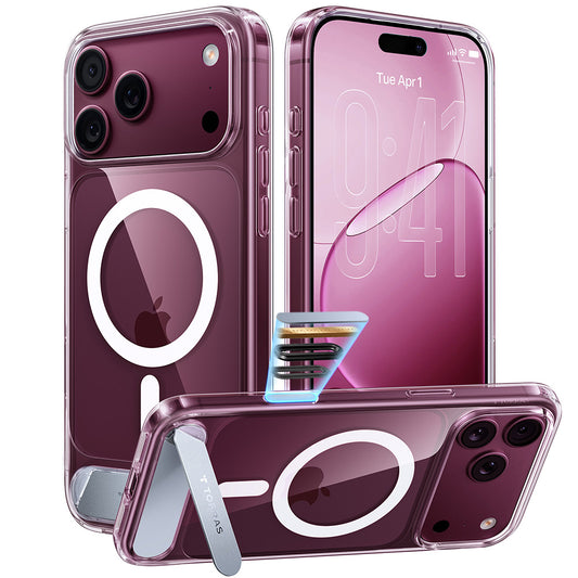 Capa MagSafe para Apple iPhone 18 Pro / 17 Pro, Torras, Ostand L1 Guardian, Transparente