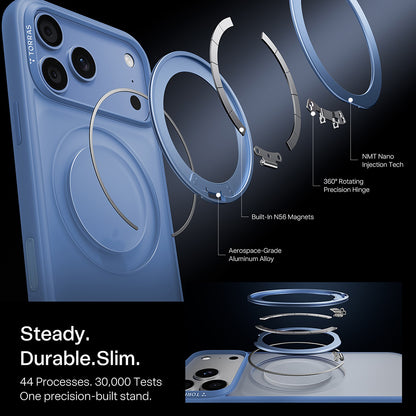 Capa MagSafe para Apple iPhone 18 Pro / 17 Pro, Torras, Ostand O1 Guardian, Azul