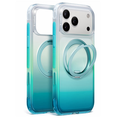 Capa MagSafe para Apple iPhone 18 Pro / 17 Pro, Torras, Ostand O3 Air Gradient, Verde Azul