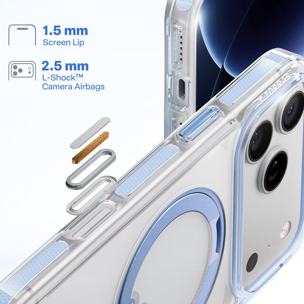 Capa MagSafe para Apple iPhone 18 Pro / 17 Pro, Torras, Ostand O3 Light, Azul