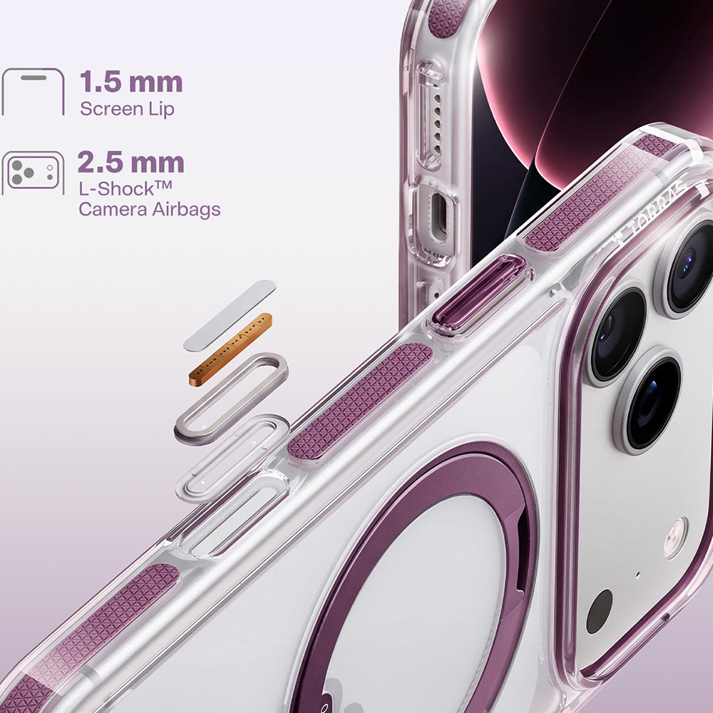 Capa MagSafe para Apple iPhone 18 Pro / 17 Pro, Torras, Ostand O3 Light, Roxo