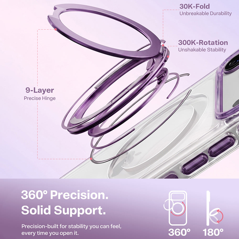 Capa MagSafe para Apple iPhone 18 Pro / 17 Pro, Torras, Ostand O3 Light, Roxo