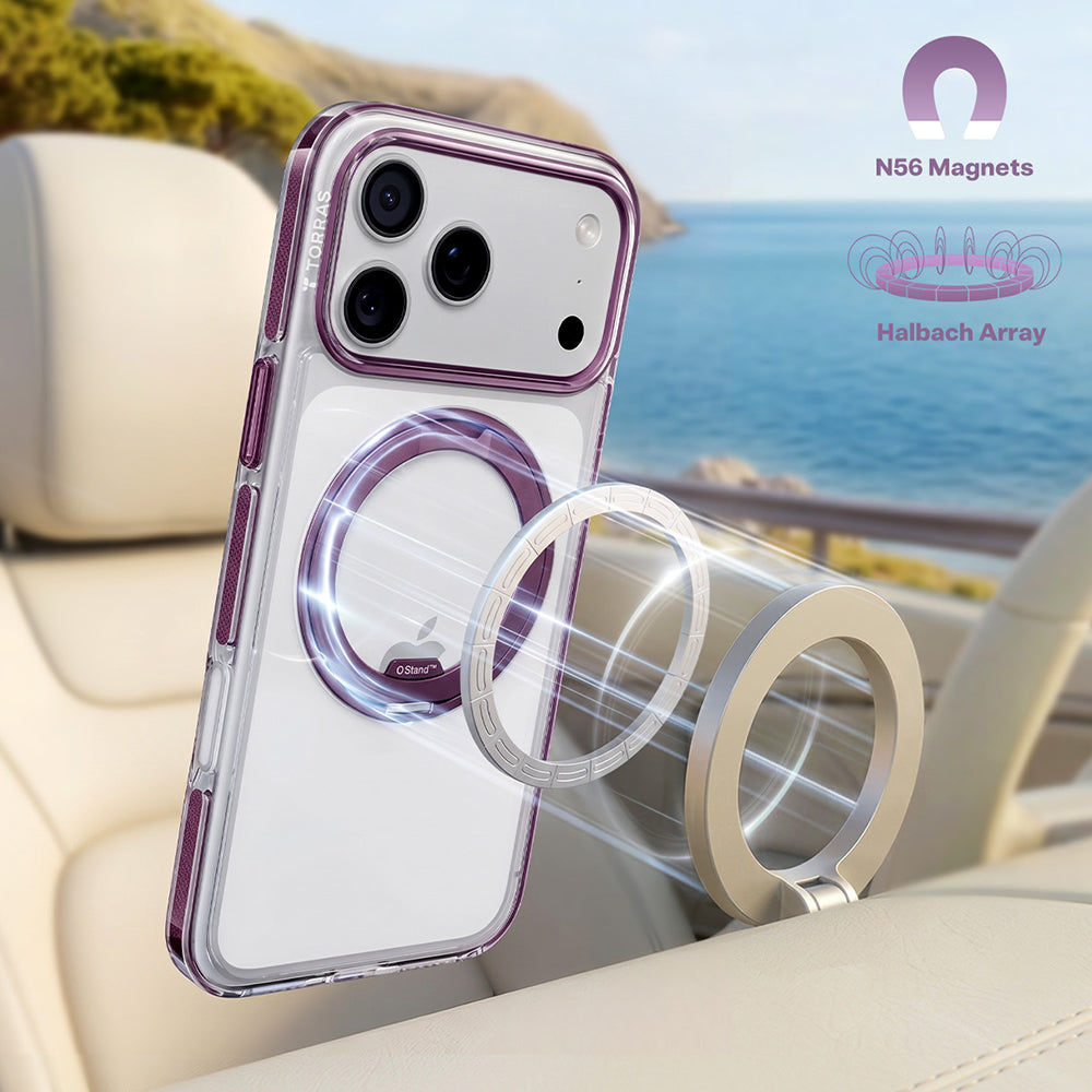 Capa MagSafe para Apple iPhone 18 Pro / 17 Pro, Torras, Ostand O3 Light, Roxo