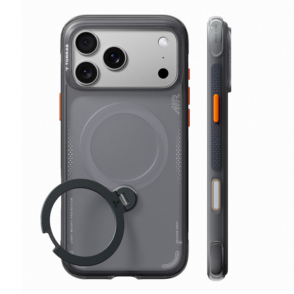 Capa MagSafe para Apple iPhone 18 Pro / 17 Pro, Torras, Ostand Q3 Air, Cinzento