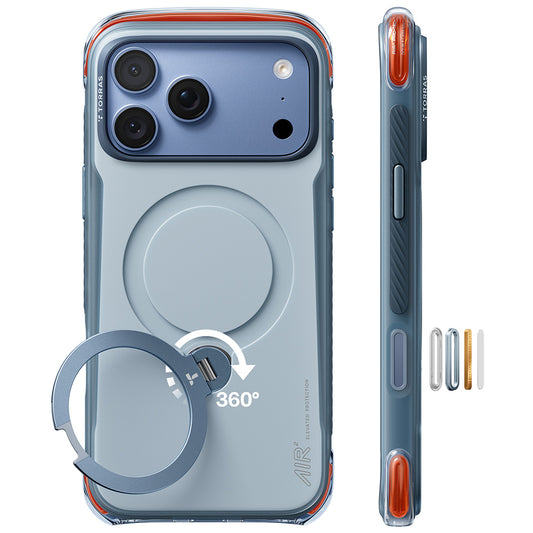 Capa MagSafe para Apple iPhone 18 Pro / 17 Pro, Torras, Ostand Q3 Air Pro, Azul
