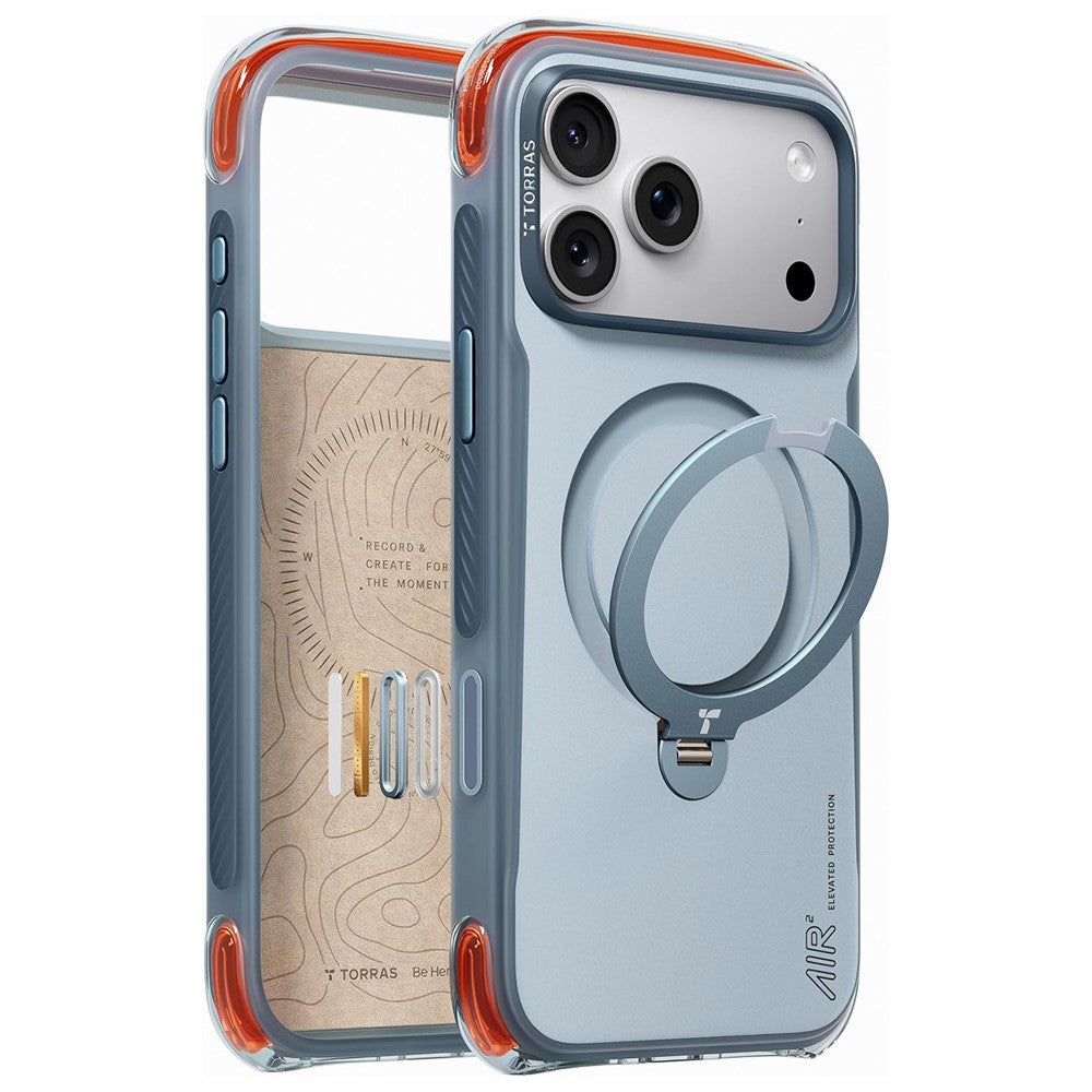 Capa MagSafe para Apple iPhone 18 Pro / 17 Pro, Torras, Ostand Q3 Air Pro, Azul