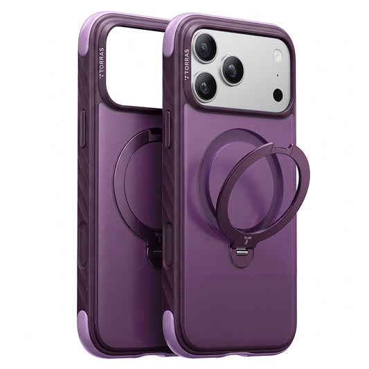 Capa MagSafe para Apple iPhone 18 Pro / 17 Pro, Torras, Ostand Q3 Rugged, Roxo