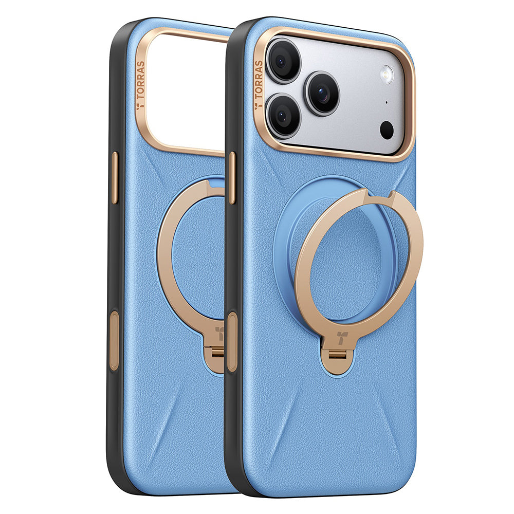 Capa MagSafe para Apple iPhone 18 Pro / 17 Pro, Torras, QPRO Leather, Azul