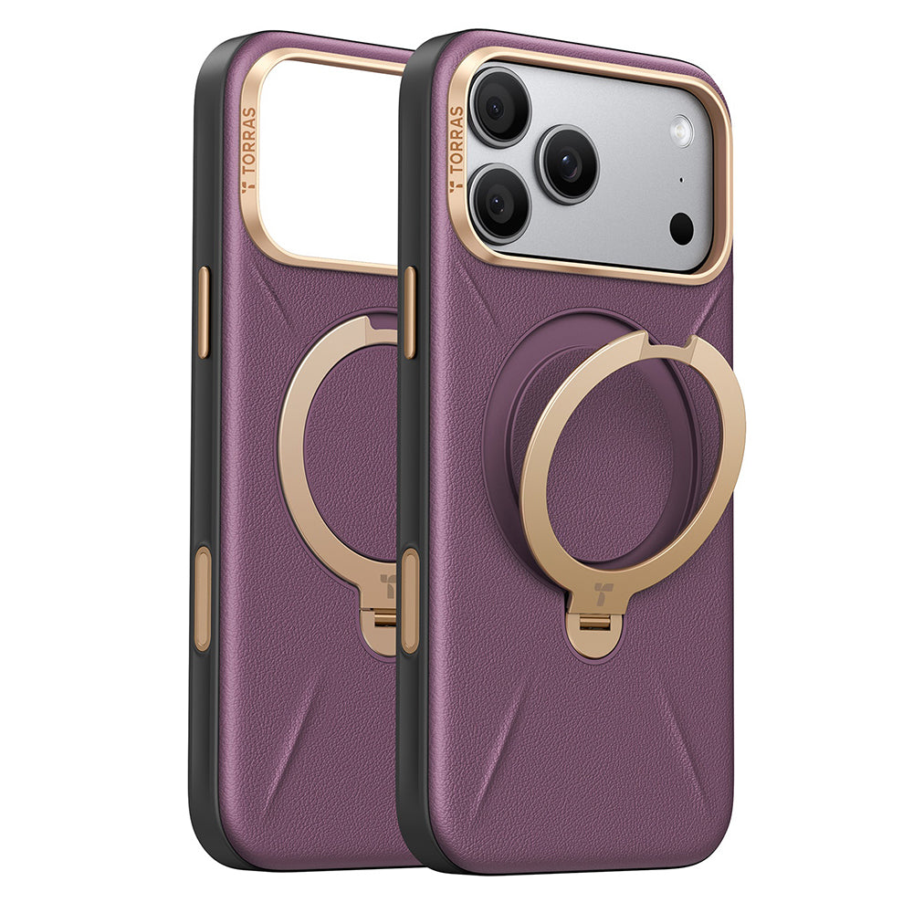 Capa MagSafe para Apple iPhone 18 Pro / 17 Pro, Torras, QPRO Leather, Roxo