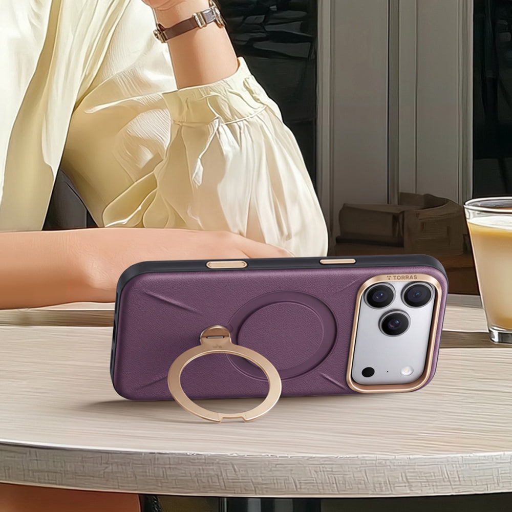 Capa MagSafe para Apple iPhone 18 Pro / 17 Pro, Torras, QPRO Leather, Roxo