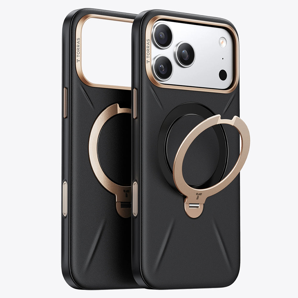 Capa MagSafe para Apple iPhone 18 Pro / 17 Pro, Torras, QPRO Leather, Preta