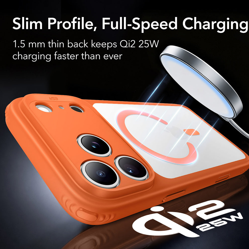 Capa MagSafe para Apple iPhone 18 Pro, ESR, Classic Hybrid, Laranja Satinada