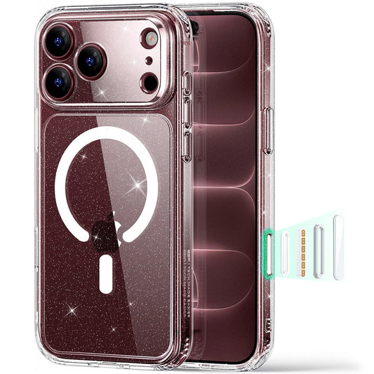 Capa MagSafe para Apple iPhone 18 Pro, ESR, Classic Hybrid Shimmer, Transparente