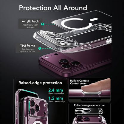 Capa MagSafe para Apple iPhone 18 Pro, ESR, Classic Hybrid, Transparente