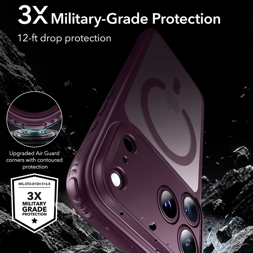Capa MagSafe para Apple iPhone 18 Pro, ESR, Classic Hybrid, Vinho Escuro Satinado