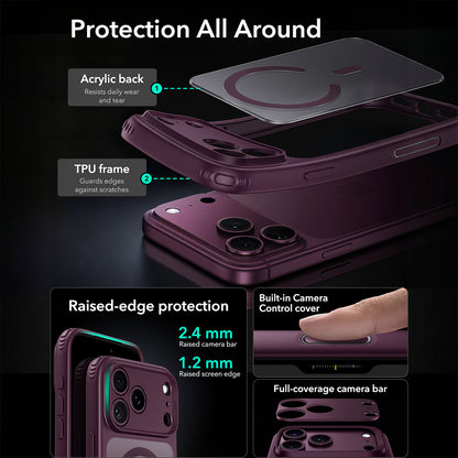 Capa MagSafe para Apple iPhone 18 Pro, ESR, Classic Hybrid, Vinho Escuro Satinado
