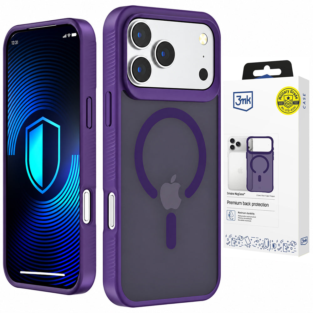 Capa MagSafe para Apple iPhone 18 Pro Max / 17 Pro Max, 3MK, Smoke MagCase, Roxa