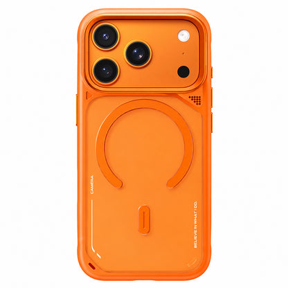 Capa MagSafe para Apple iPhone 18 Pro Max / 17 Pro Max, Blueo, suporte com dissipação de calor, laranja acetinada