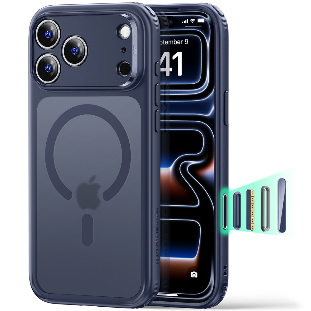 Capa MagSafe para Apple iPhone 18 Pro Max / 17 Pro Max, ESR, Classic Hybrid, Azul Satinado