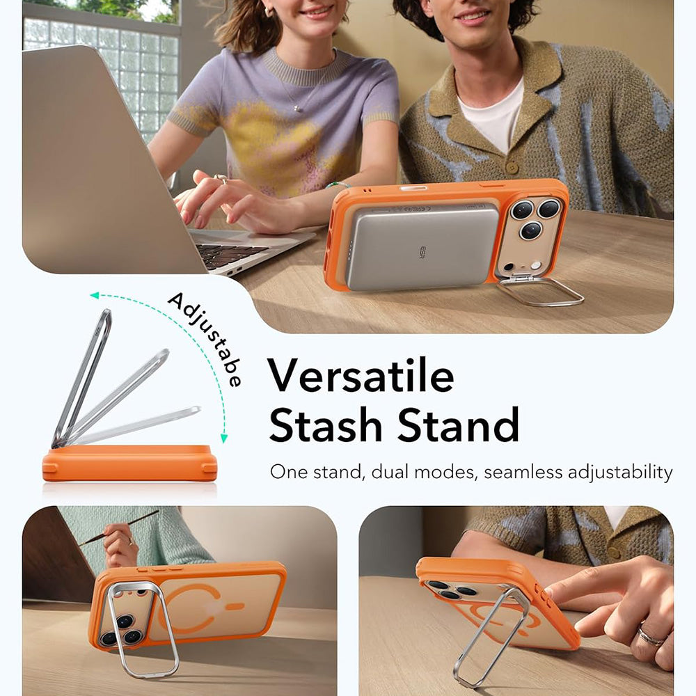 Capa MagSafe para Apple iPhone 18 Pro Max / 17 Pro Max, ESR, Classic Hybrid Kickstand, Laranja Satinada