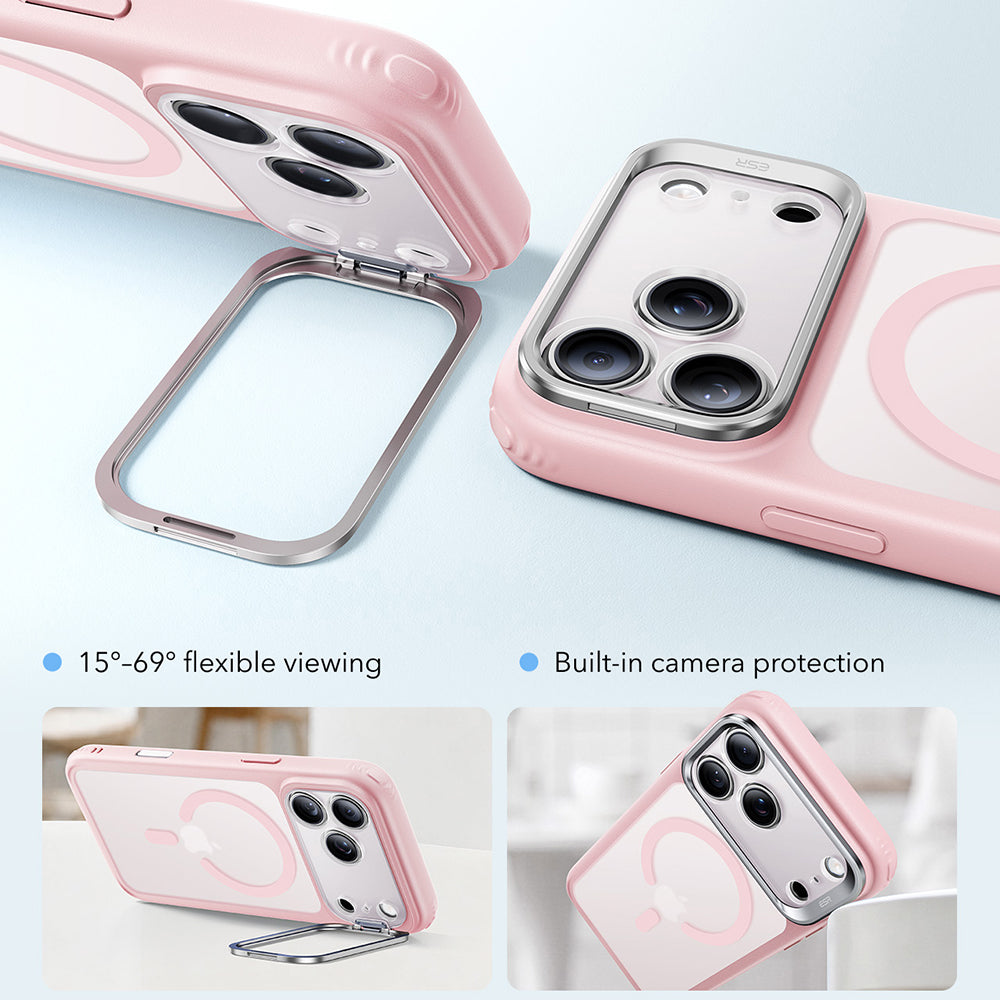 Capa MagSafe para Apple iPhone 18 Pro Max / 17 Pro Max, ESR, Classic Hybrid Kickstand, Rosa Satinada