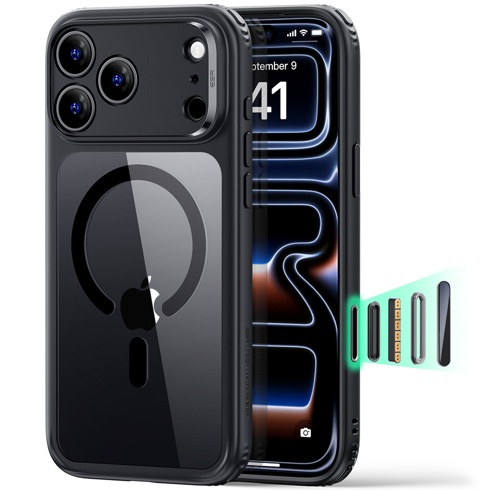 Capa MagSafe para Apple iPhone 18 Pro Max / 17 Pro Max, ESR, Classic Hybrid, Preto Transparente