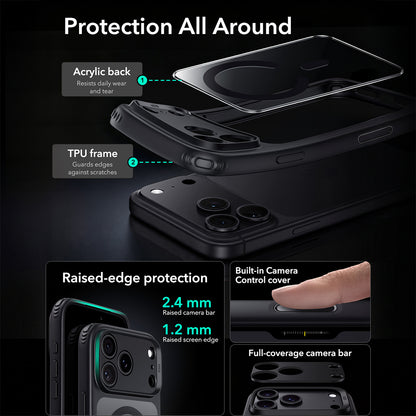 Capa MagSafe para Apple iPhone 18 Pro Max / 17 Pro Max, ESR, Classic Hybrid, Preto Transparente