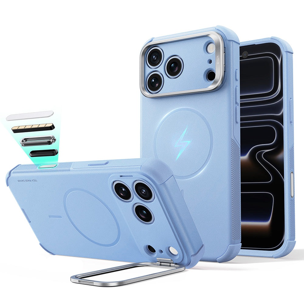 Capa MagSafe para Apple iPhone 18 Pro Max / 17 Pro Max, ESR, Cyber Armor Kickstand, Azul