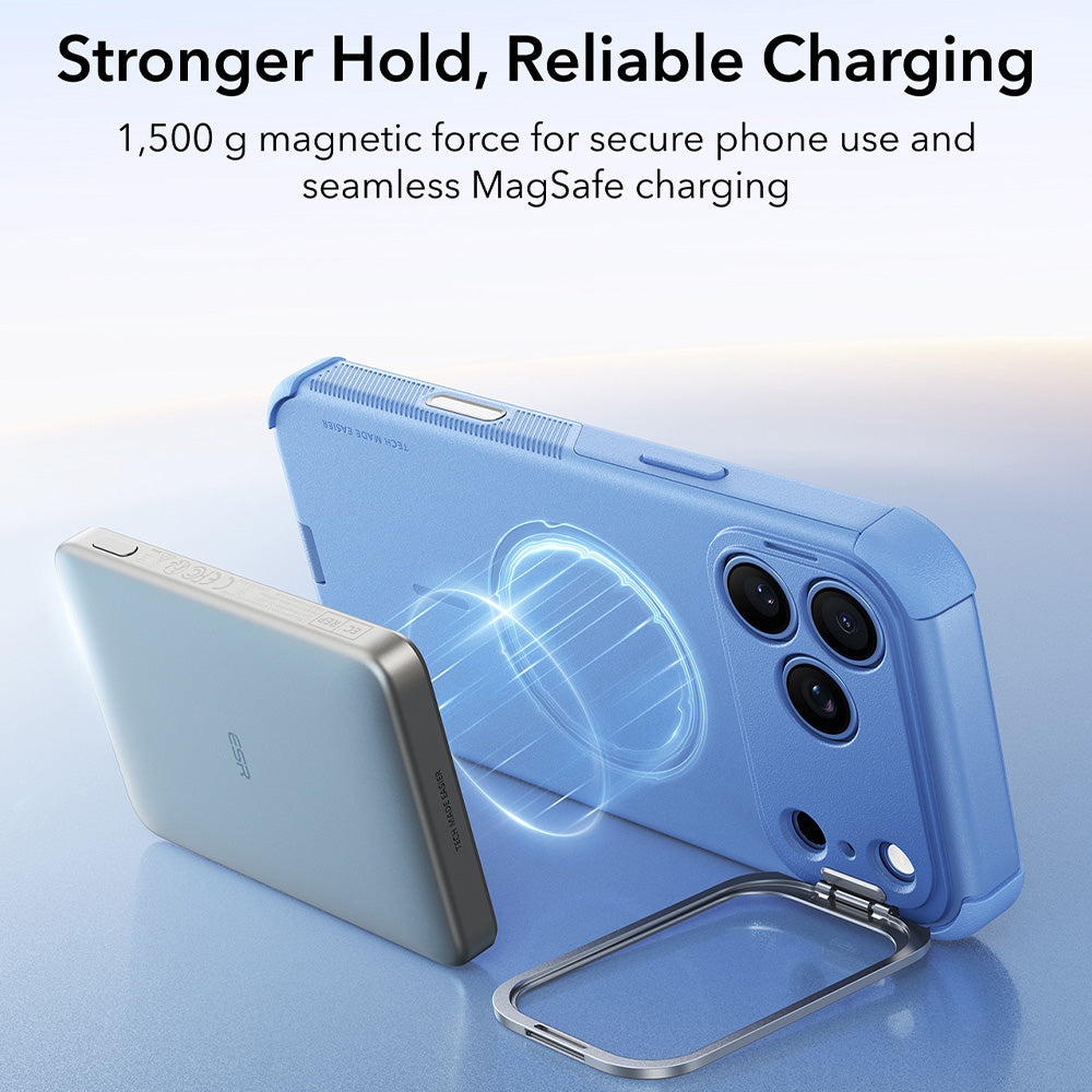 Capa MagSafe para Apple iPhone 18 Pro Max / 17 Pro Max, ESR, Cyber Armor Kickstand, Azul