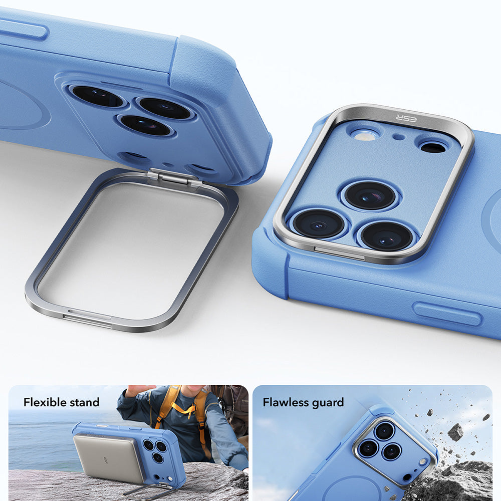 Capa MagSafe para Apple iPhone 18 Pro Max / 17 Pro Max, ESR, Cyber Armor Kickstand, Azul