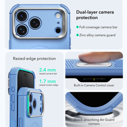 Capa MagSafe para Apple iPhone 18 Pro Max / 17 Pro Max, ESR, Cyber Armor Kickstand, Azul