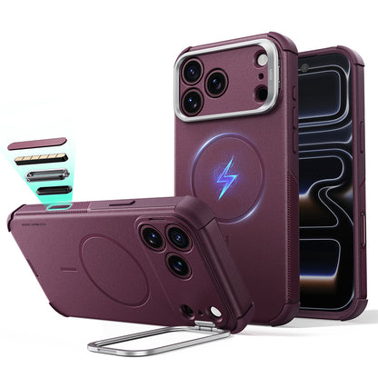 Capa MagSafe para Apple iPhone 18 Pro Max / 17 Pro Max, ESR, Cyber Armor Kickstand, Vinho Escuro Satinado