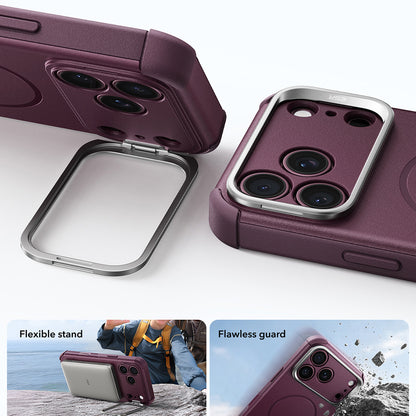 Capa MagSafe para Apple iPhone 18 Pro Max / 17 Pro Max, ESR, Cyber Armor Kickstand, Vinho Escuro Satinado