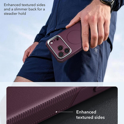 Capa MagSafe para Apple iPhone 18 Pro Max / 17 Pro Max, ESR, Cyber Armor Kickstand, Vinho Escuro Satinado