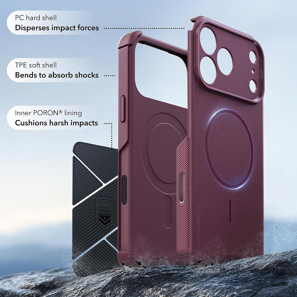 Capa MagSafe para Apple iPhone 18 Pro Max / 17 Pro Max, ESR, Cyber, Vinho Escuro Satinado
