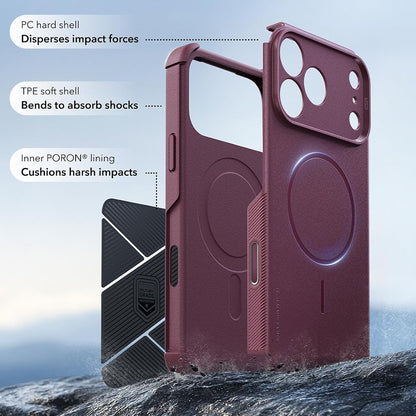 Capa MagSafe para Apple iPhone 18 Pro Max / 17 Pro Max, ESR, Cyber, Vinho Escuro Satinado