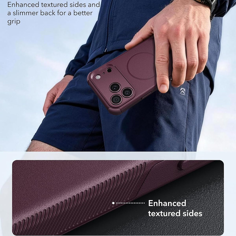 Capa MagSafe para Apple iPhone 18 Pro Max / 17 Pro Max, ESR, Cyber, Vinho Escuro Satinado